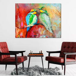 Blue-Tailed Birds - NicheCanvas