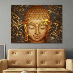 Smiling Golden Buddha - NicheCanvas