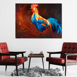 Blue Rooster - NicheCanvas