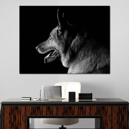 Black and White German Shepherd - NicheCanvas