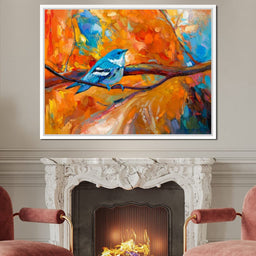 Blue Cerulean Warbler Bird - NicheCanvas