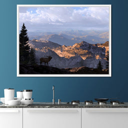 Elk by the Mountains - NicheCanvas