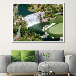 Waterfall on Golf Course - NicheCanvas
