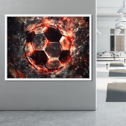 Burning Soccer Ball - NicheCanvas