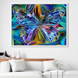 Multicolored Psychedelic Butterfly - NicheCanvas