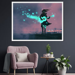 Girl Playing Guitar - NicheCanvas