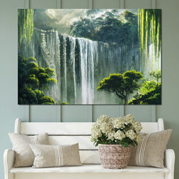 Waterfall in the Jungle - NicheCanvas