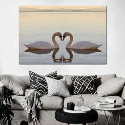 Swans On The Lake - NicheCanvas