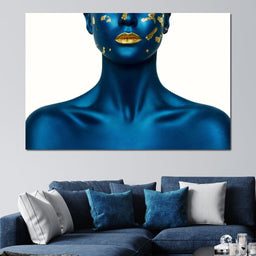Blue Body Paint - NicheCanvas