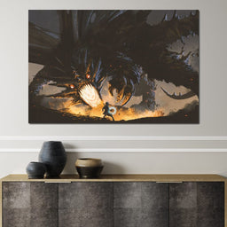 Dark Dragon Clash - NicheCanvas