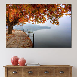 Lakeshore by Fall - NicheCanvas
