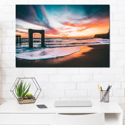 Beach Sunset Old Pier - Johanjjf - NicheCanvas