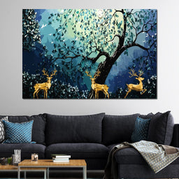 Golden Deer - NicheCanvas