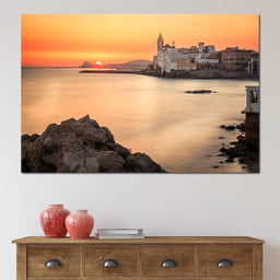 Sunset over Sitges - NicheCanvas