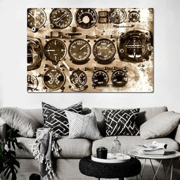 Retro Airplane Instruments - NicheCanvas