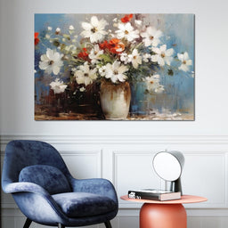 White & Red Flowers - Wildrose Creations - NicheCanvas