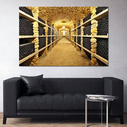 Wall of Wine Bottles - NicheCanvas