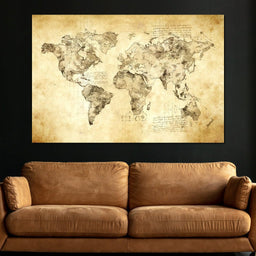 World Map Da Vinci - Mateo - NicheCanvas