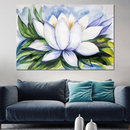 White Lotus Flower - NicheCanvas