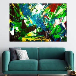 Abstract Emerald Splash - NicheCanvas