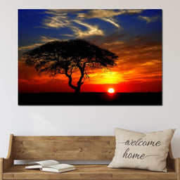 African Landscape Sunset - NicheCanvas