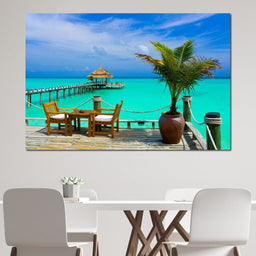 Coffee on the Beach - NicheCanvas