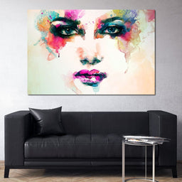 Watercolor Abstract Woman Portrait - NicheCanvas