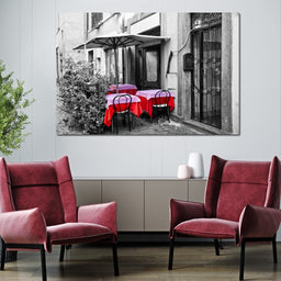 Red Tables In Rome - NicheCanvas