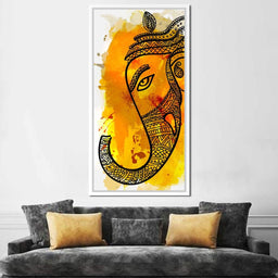 Lord Ganesha in Yellow - NicheCanvas