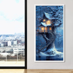 Winter Tree House - TooplesArt - NicheCanvas