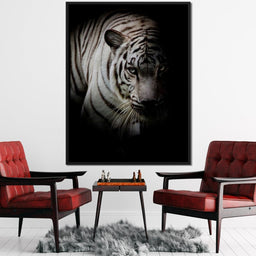 Black and White Tiger - NicheCanvas