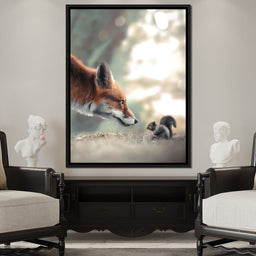 Fox Meets Squirrel - Zenzdesign - NicheCanvas