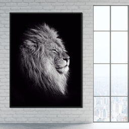 Black and White Lion King - NicheCanvas