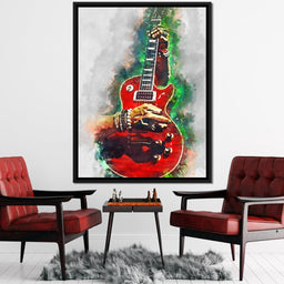 Slash Blood Red Guitar  - Abraham Szomor - NicheCanvas