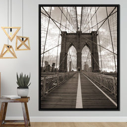 Brooklyn Bridge in Black & White - NicheCanvas
