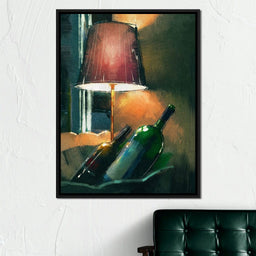A couple of wine bottles - NicheCanvas