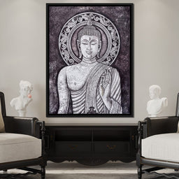 Grey Stone Buddha - NicheCanvas