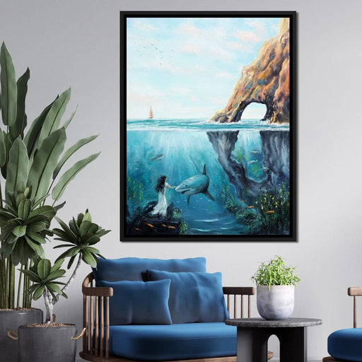 Swimming with the Shark Canvas Print