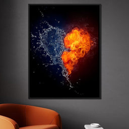 Fire and Water Love - NicheCanvas