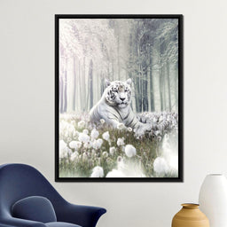 White Tiger Flowers - Zenzdesign - NicheCanvas