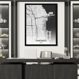 Map of Chicago, USA - NicheCanvas