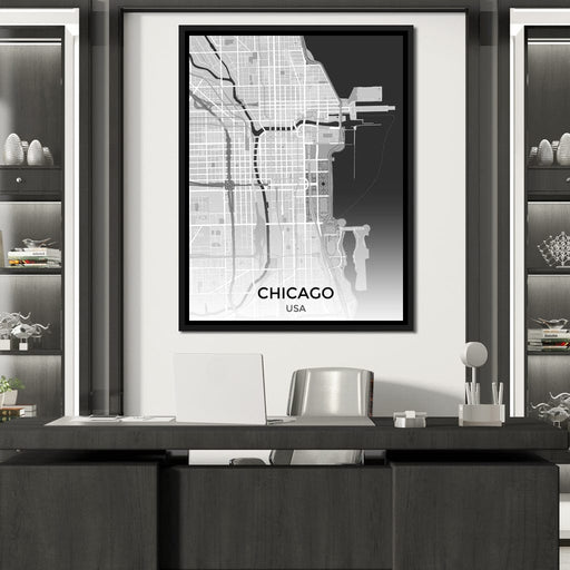 Map of Chicago, USA Canvas Print