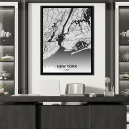Map of New York City, USA - NicheCanvas