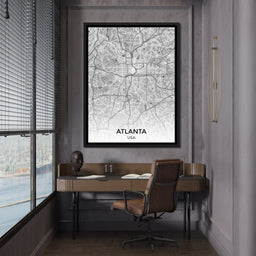 Map of Atlanta, USA - NicheCanvas