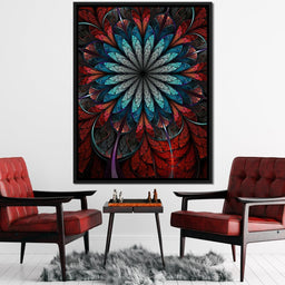  Red Shade Fractal Flower - NicheCanvas
