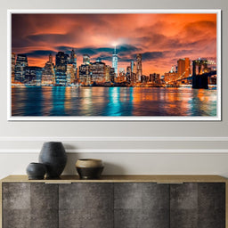 Red Clouds Over New York City - NicheCanvas