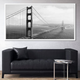 Golden Gate Bridge in Black & White - NicheCanvas