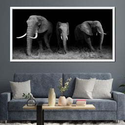 Black and White Elephants - NicheCanvas