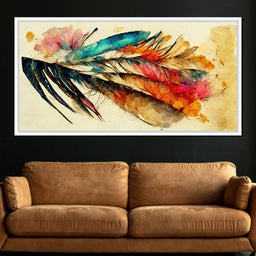 Feathers in Watercolor - NicheCanvas