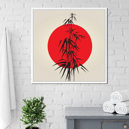 Red and Black Bamboo Canvas Print
